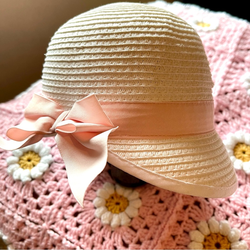Janie and Jack White/Pink  Baby Bonnet